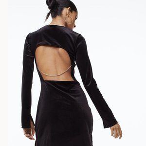 NWT H&M Rhinestone Black Velour Dress